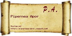 Pipernea Apor névjegykártya